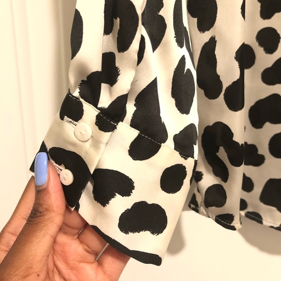 NWT Zara Leopard Print Satin Effect Blouse (Small) - Picture 4 of 7